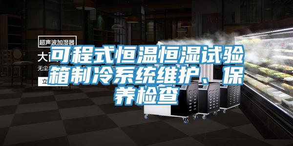 可程式恒溫恒濕試驗箱制冷系統(tǒng)維護、保養(yǎng)檢查