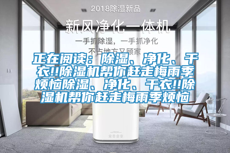 正在閱讀：除濕、凈化、干衣!!除濕機(jī)幫你趕走梅雨季煩惱除濕、凈化、干衣!!除濕機(jī)幫你趕走梅雨季煩惱